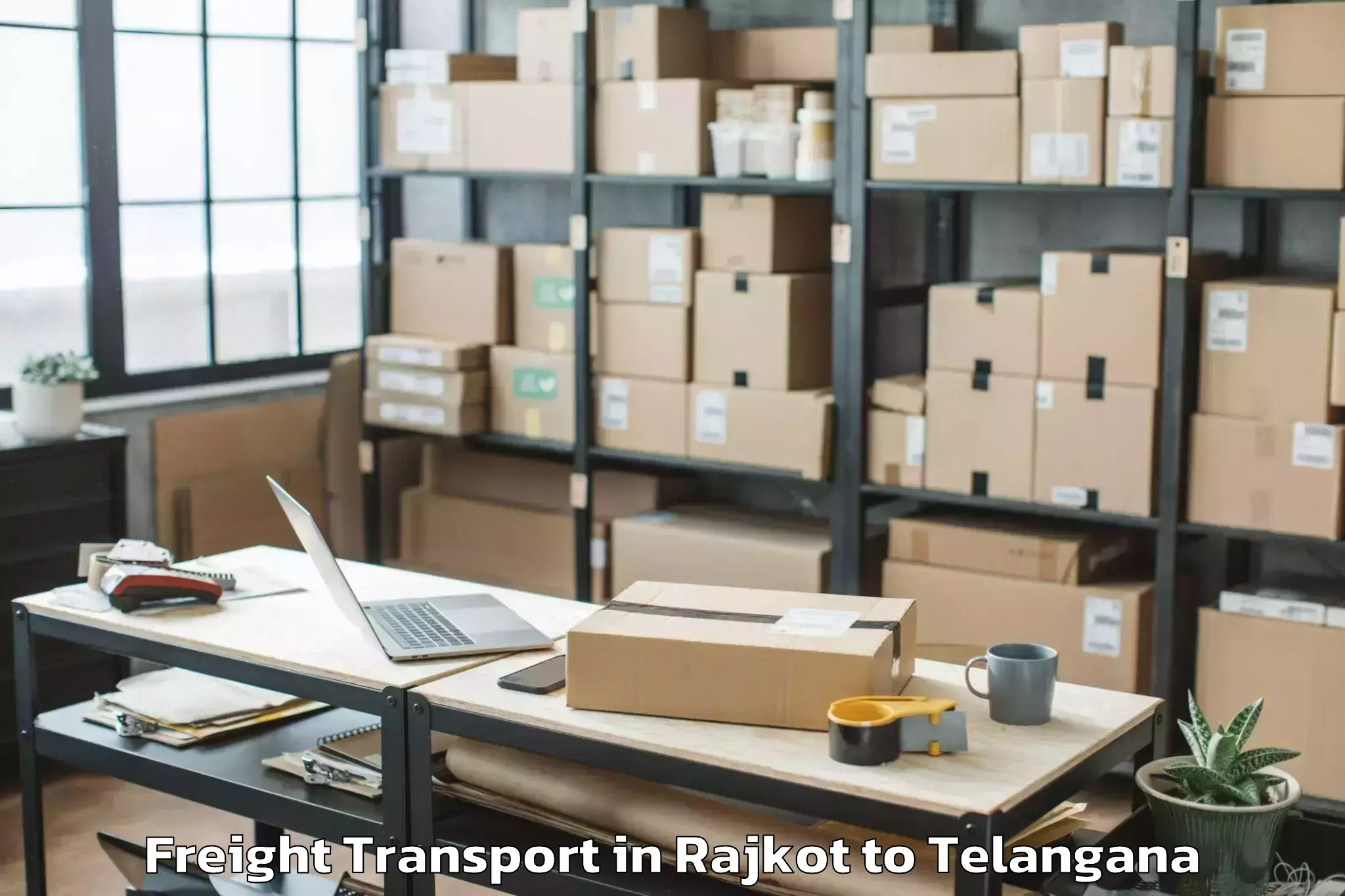 Top Rajkot to Ibrahimpatnam Freight Transport Available